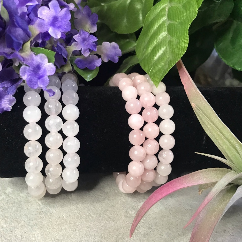 Rose quartz crystal/gemstone bracelets